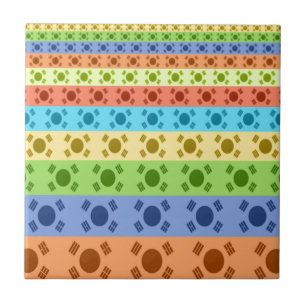 Mehrfarbige koreanische Flagge Kunst Druck Fliese
