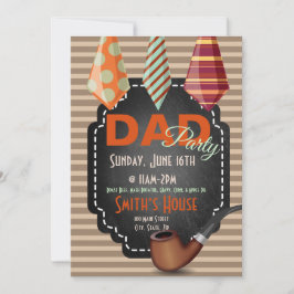 Mehrfarbige Krawatte des Vaters mit braunen Streif Einladung