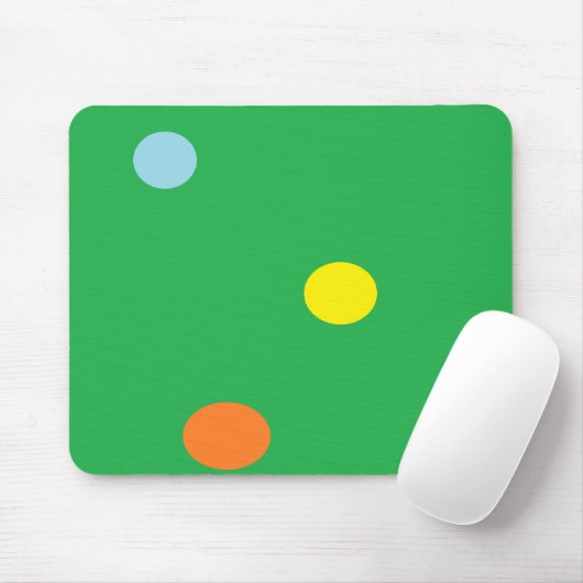 Mehrfarbige Kreise auf Grün Mousepad (Mit Mouse)