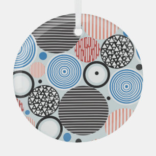 Mehrfarbige Kreise, grafisches Musterdesign. Ornament Aus Glas