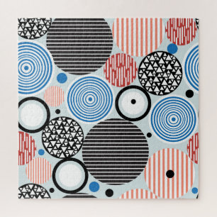 Mehrfarbige Kreise, grafisches Musterdesign. Puzzle