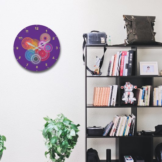 mehrfarbige Kreise Große Wanduhr