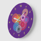 mehrfarbige Kreise Große Wanduhr (Winkel)