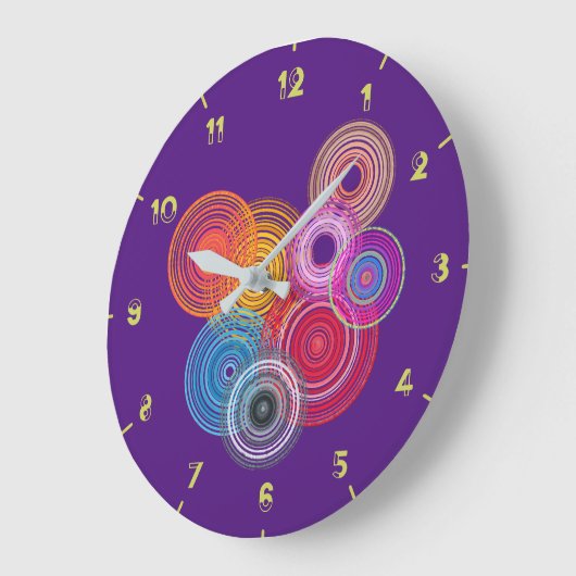 mehrfarbige Kreise Große Wanduhr (Winkel)