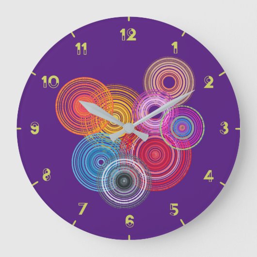 mehrfarbige Kreise Große Wanduhr (Vorderseite)