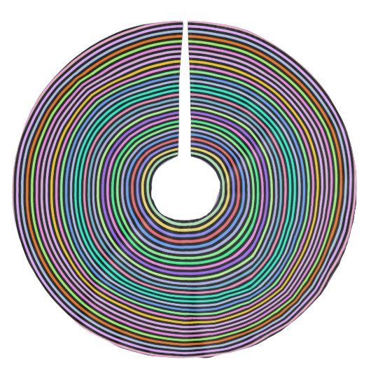 Mehrfarbige Kreise/Ring-Muster Polyester Weihnachtsbaumdecke (Vorderseite)