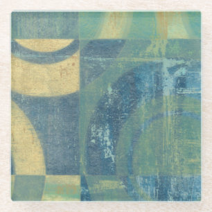 Mehrfarbige Kreise und Panels Glasuntersetzer