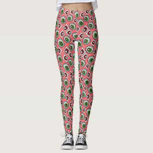 Mehrfarbige Kreise und Retro-Sechziger Leggings
