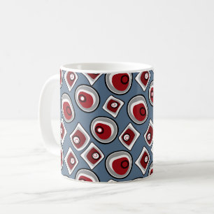 Mehrfarbige Kreise und Ringe Retro-Sechziger Kaffeetasse