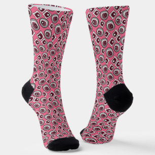 Mehrfarbige Kreise und Ringe Retro-Sechziger Socken