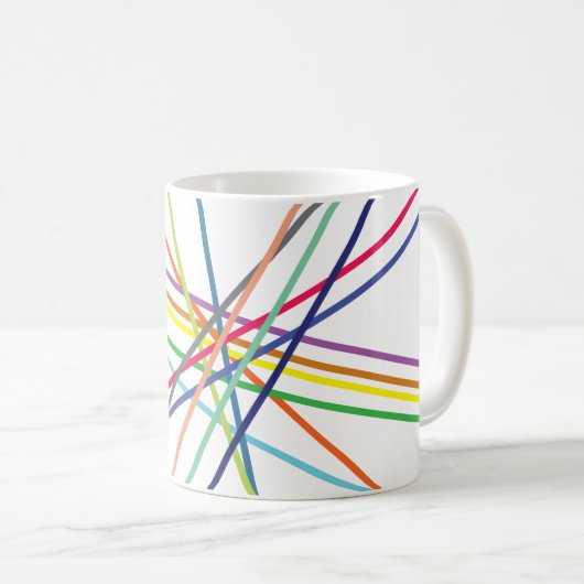 mehrfarbige Kreuzungen Kaffeetasse (VorderseiteRechts)