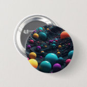 Mehrfarbige Kugeln Kunstwerk  Button (Vorne & Hinten)