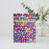 mehrfarbige Kugelschmuck Postkarte (Stehend Vorderseite)