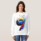 mehrfarbige Kunst Sweatshirt (Vorne ganz)