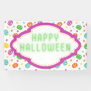 Mehrfarbige Kürbisse Halloween-Muster Banner