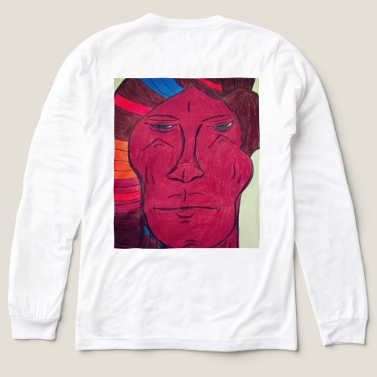 Mehrfarbige Langarm- Tri-Blend Shirt (Design Rückseite)