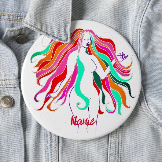 mehrfarbige Langhaargöttin Thunder_Cove Button (Beispiel)