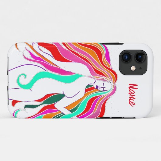 mehrfarbige Langhaargöttin Thunder_Cove Case-Mate iPhone Hülle (Rückseite (Horizontal))