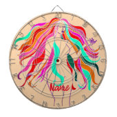 mehrfarbige Langhaargöttin Thunder_Cove Dartscheibe (vorne)
