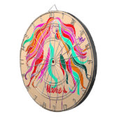 mehrfarbige Langhaargöttin Thunder_Cove Dartscheibe (Vorderseite rechts)