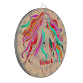 mehrfarbige Langhaargöttin Thunder_Cove Dartscheibe (Vorderseite Links)