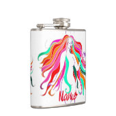 mehrfarbige Langhaargöttin Thunder_Cove Flachmann (Rechts)