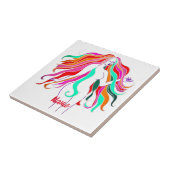 mehrfarbige Langhaargöttin Thunder_Cove Fliese (Seite)