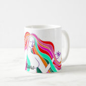 mehrfarbige Langhaargöttin Thunder_Cove Kaffeetasse (VorderseiteRechts)