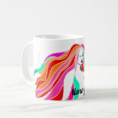 mehrfarbige Langhaargöttin Thunder_Cove Kaffeetasse (Vorderseite Links)