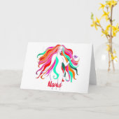 mehrfarbige Langhaargöttin Thunder_Cove Karte (Gelbe Blume)