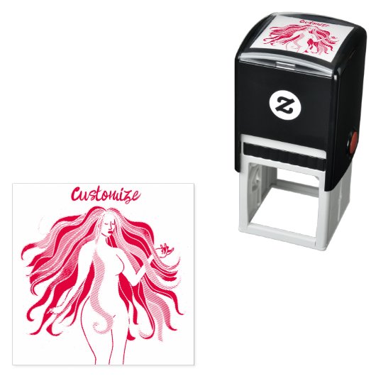 mehrfarbige Langhaargöttin Thunder_Cove Permastempel (Beispiel)