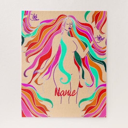 mehrfarbige Langhaargöttin Thunder_Cove Puzzle (Vertikal)