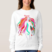 mehrfarbige Langhaargöttin Thunder_Cove Sweatshirt (Vorderseite)