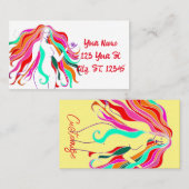 mehrfarbige Langhaargöttin Thunder_Cover Visitenkarte (Vorne/Hinten)