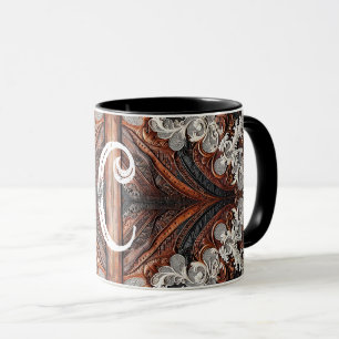 Mehrfarbige Leder & Elegante Spitze Rustikal Tasse