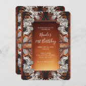 Mehrfarbige Leder und Spitzen sehen zum Geburtstag Einladung (Vorne/Hinten)