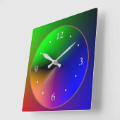 mehrfarbige leuchtende Ausführung>farbenfrohe Wand Quadratische Wanduhr (Winkel)