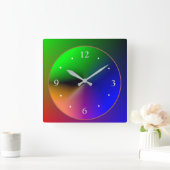 mehrfarbige leuchtende Ausführung>farbenfrohe Wand Quadratische Wanduhr (Zuhause)