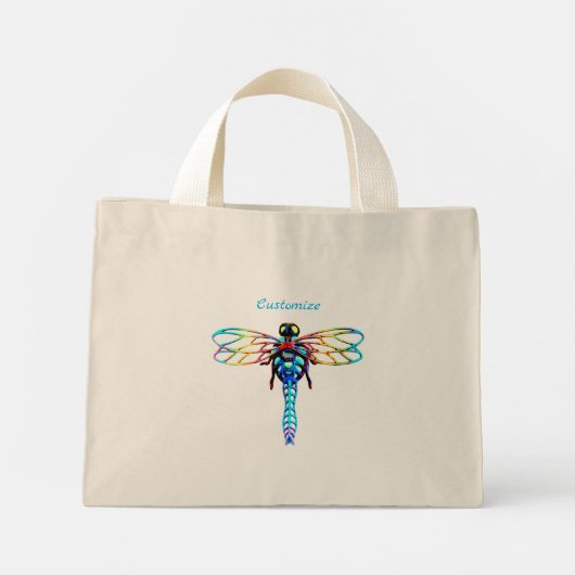 mehrfarbige Libelle Mini Stoffbeutel (Rückseite)