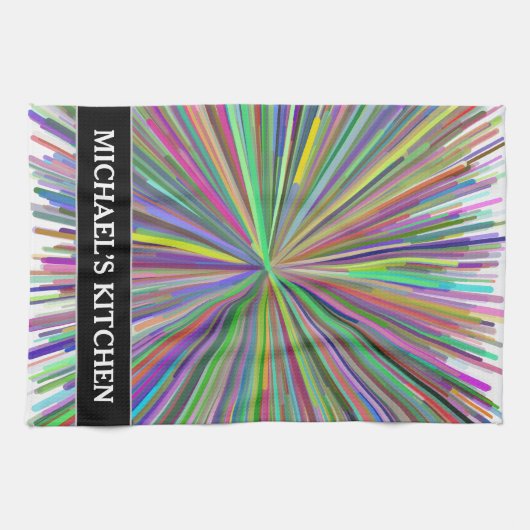 Mehrfarbige Linie Explosions-Muster + Geschirrtuch (Horizontal)