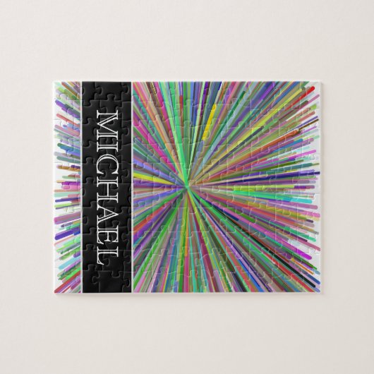 Mehrfarbige Linie Explosions-Muster + Puzzle (Horizontal)