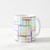 mehrfarbige Linien Kaffeetasse (VorderseiteRechts)