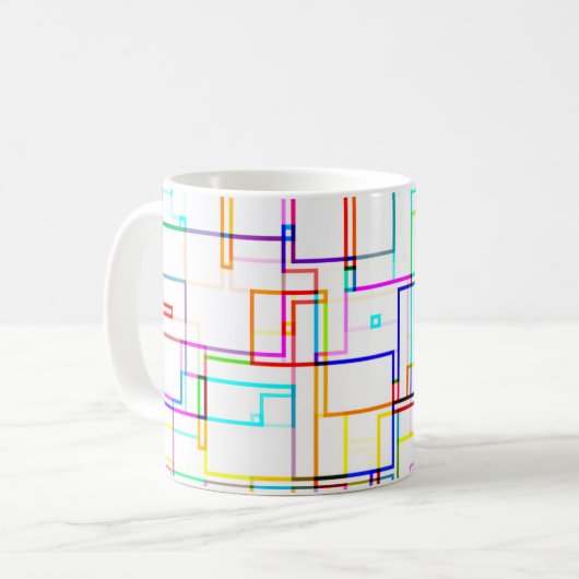 mehrfarbige Linien Kaffeetasse (Vorderseite Links)