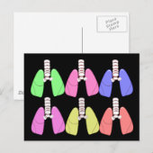 Mehrfarbige Lungen - Anwendungsdesign der Atemther Postkarte (Vorne/Hinten)