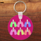 Mehrfarbige Lungen - Anwendungsdesign der Atemther Schlüsselanhänger (Vorderseite)