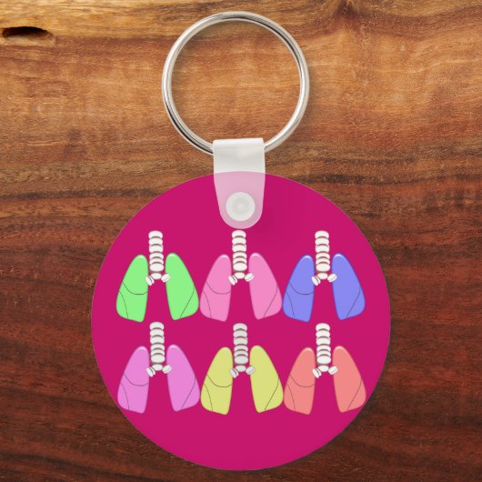 Mehrfarbige Lungen - Anwendungsdesign der Atemther Schlüsselanhänger (Vorderseite)