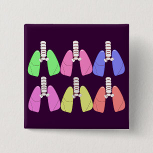 Mehrfarbige Lungen - Atemtherapiedesign Button