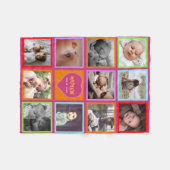 Mehrfarbige lustige Kinder Fleecedecke (Vorderseite (Horizontal))