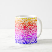 Mehrfarbige Mandala-Design Original Kunst Tasse (VorderseiteRechts)