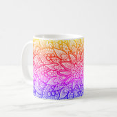 Mehrfarbige Mandala-Design Original Kunst Tasse (Vorderseite Links)